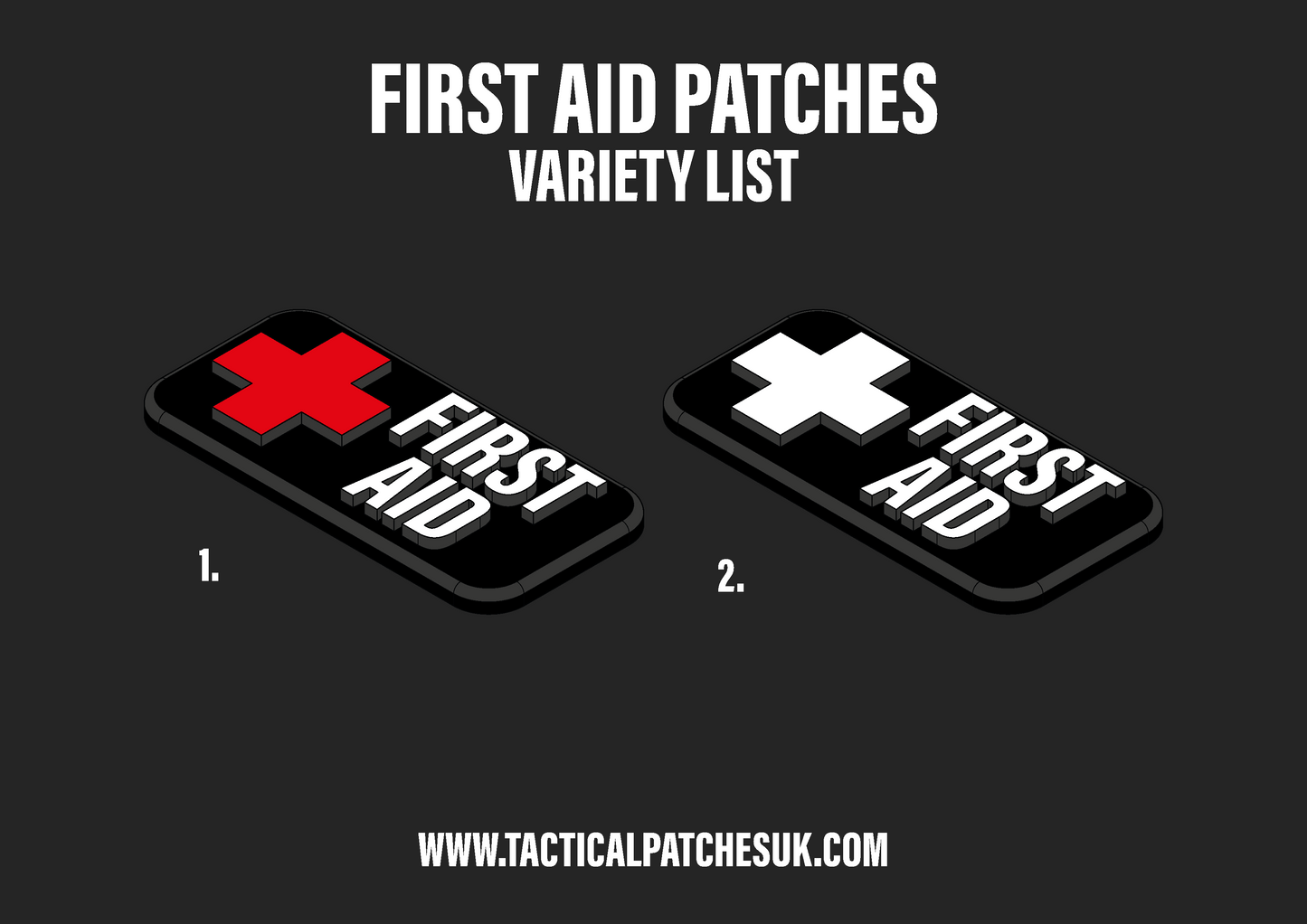 First Aid & Cross Velcro Patches - 1x2