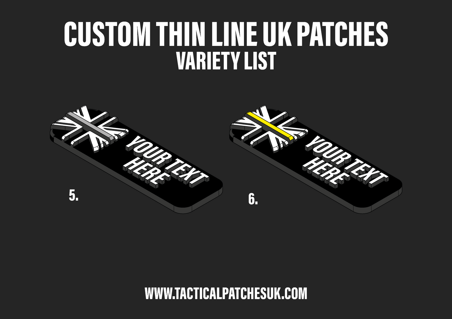 Custom UK Thin Line Velcro Patches - 1x3