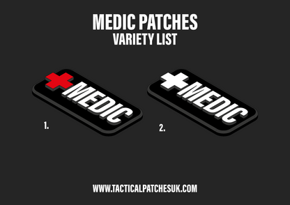 Medic Cross and Text Velcro Patches - 1x2