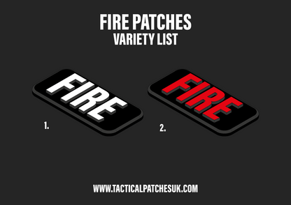 Fire Block Patch Fire Velcro Patches - Emergency Services - TacticalPatchesUK - 1x2 ...