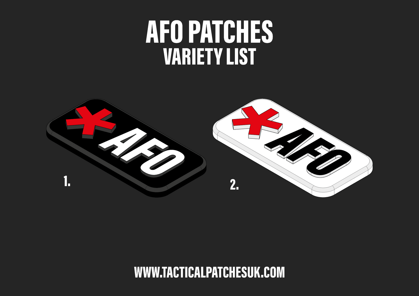 AFO & Star Velcro Patches - 1x2