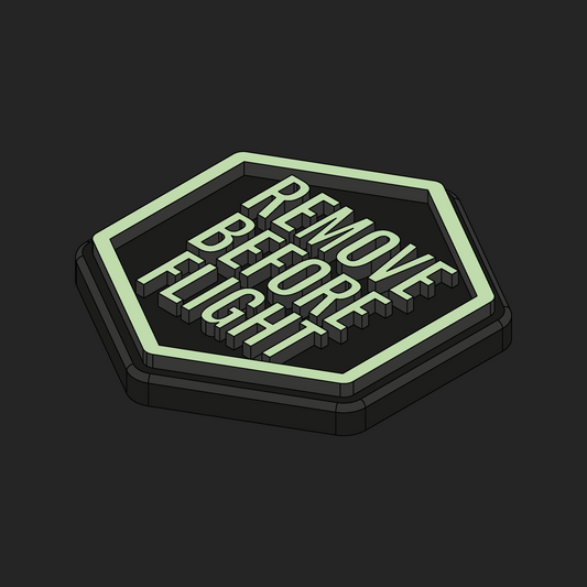 Remove Before Flight Glow Velcro Patches - Hexapatch