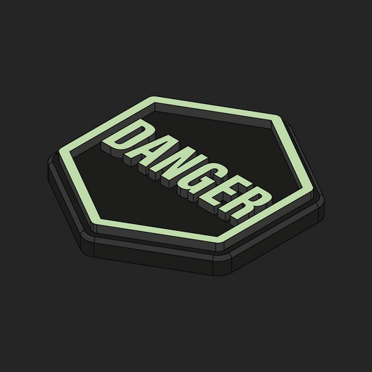 Danger Glow Velcro Patches - Hexapatch