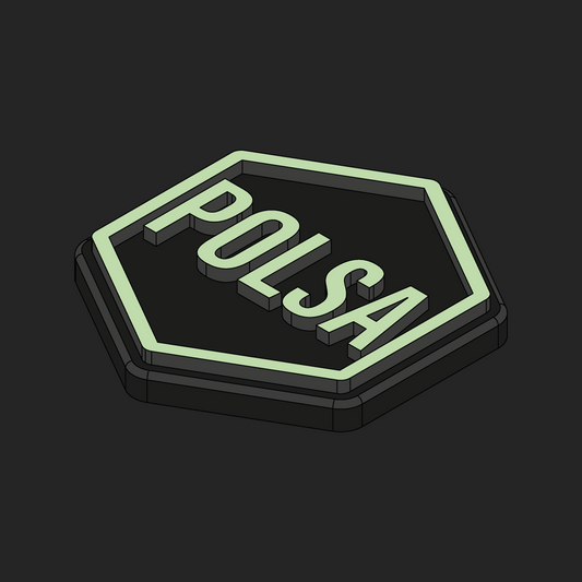 POLSA Text Glow Velcro Patches - Hexapatch
