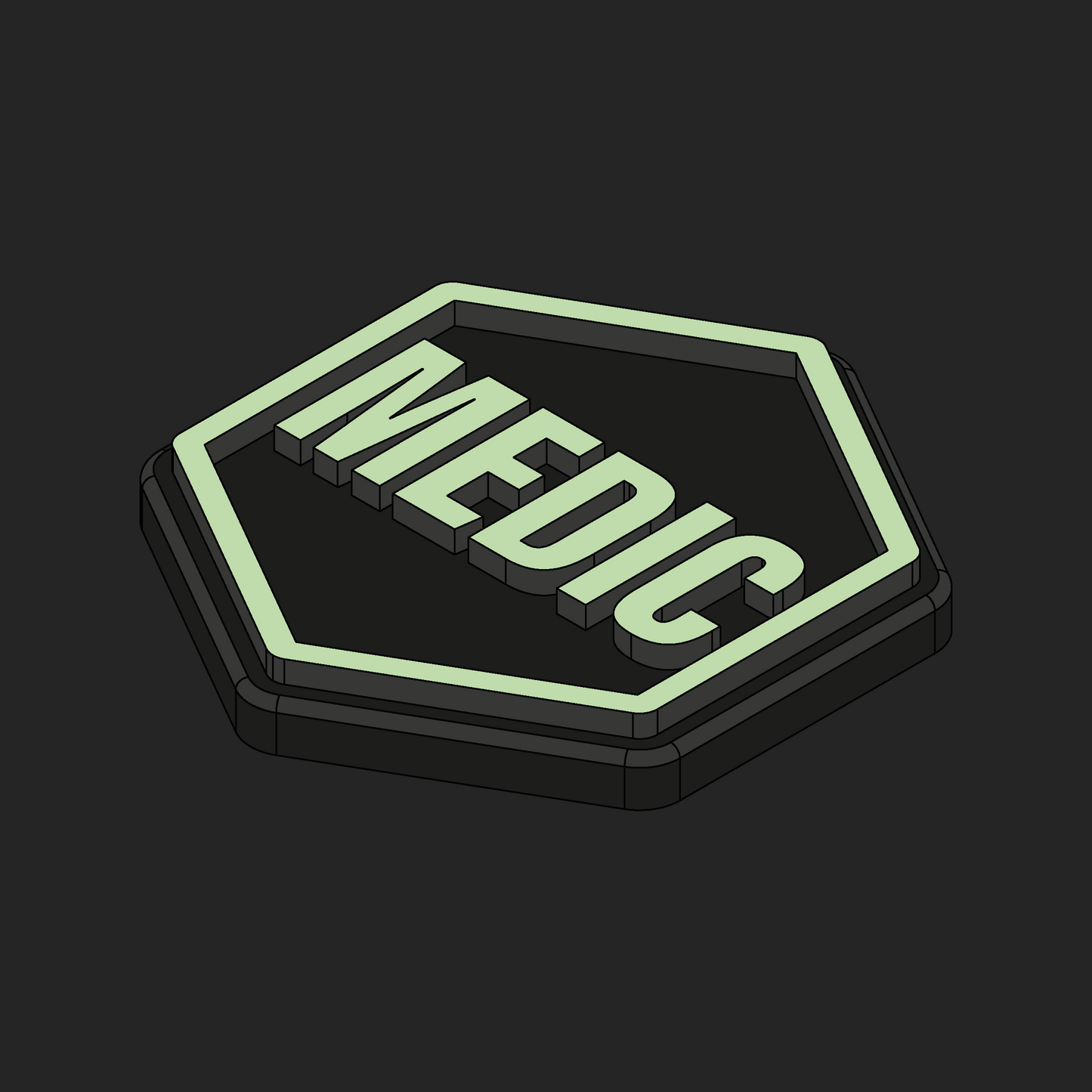Medic Text Glow Velcro Patches - Hexapatch