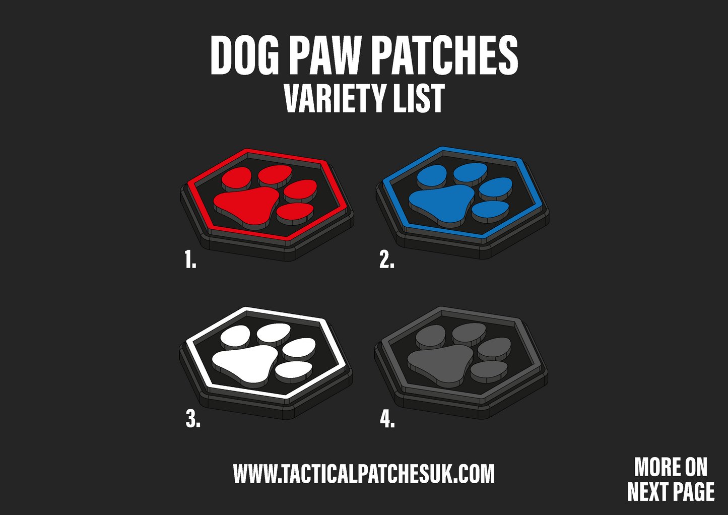 Dog Paw Hexapatch Velcro Patches