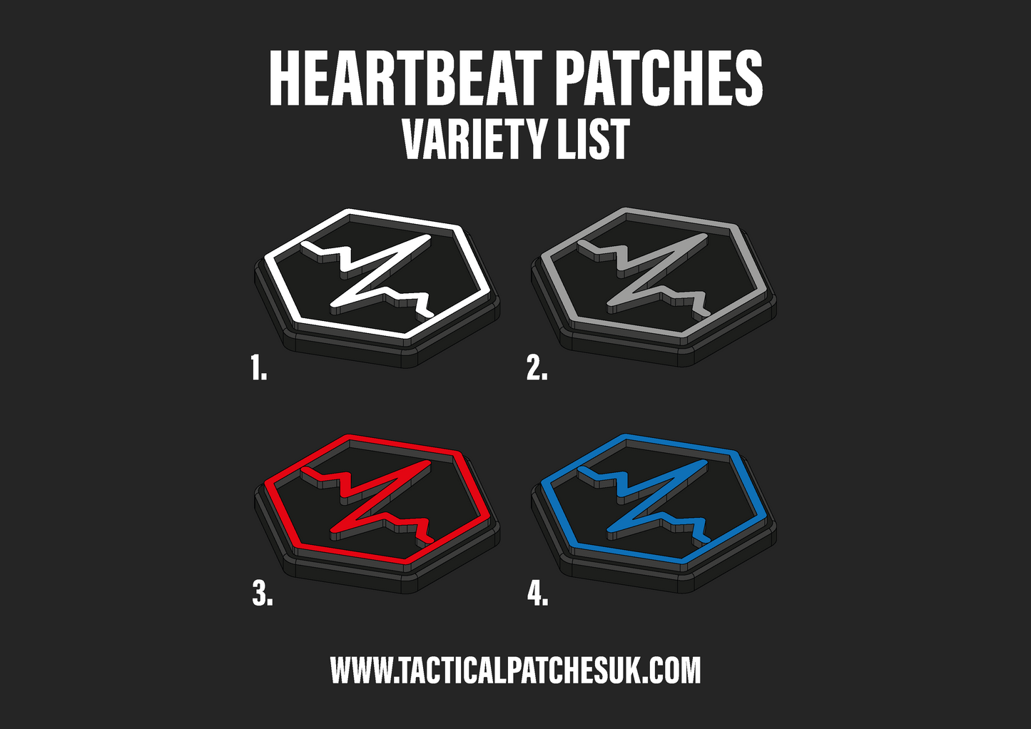 Heartbeat Hexapatch Velcro Patches