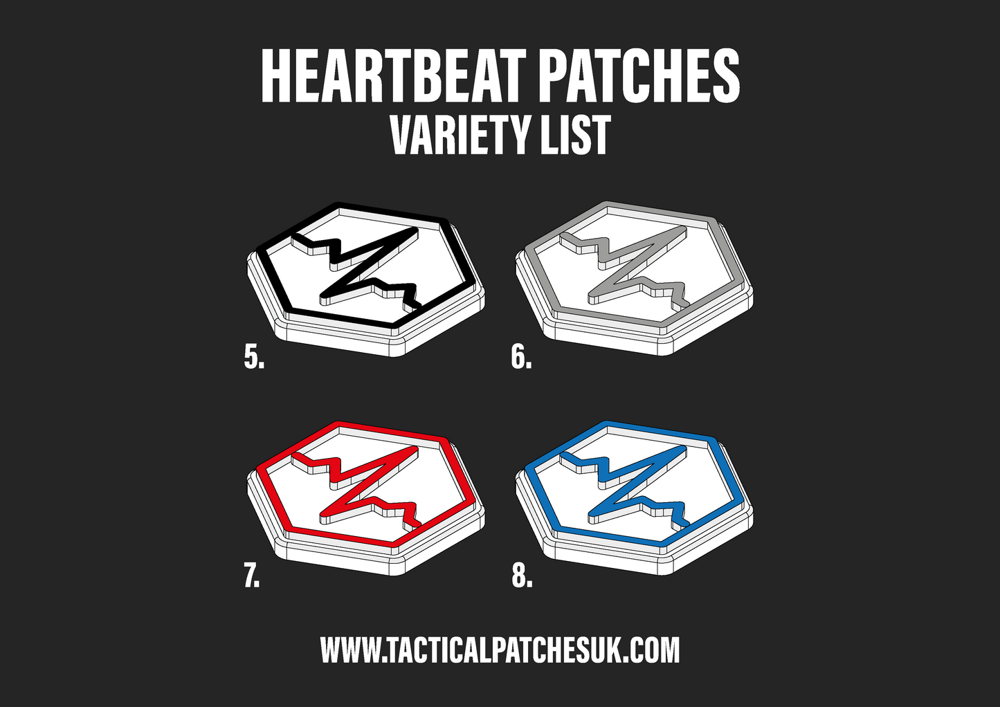 Heartbeat Hexapatch Velcro Patches