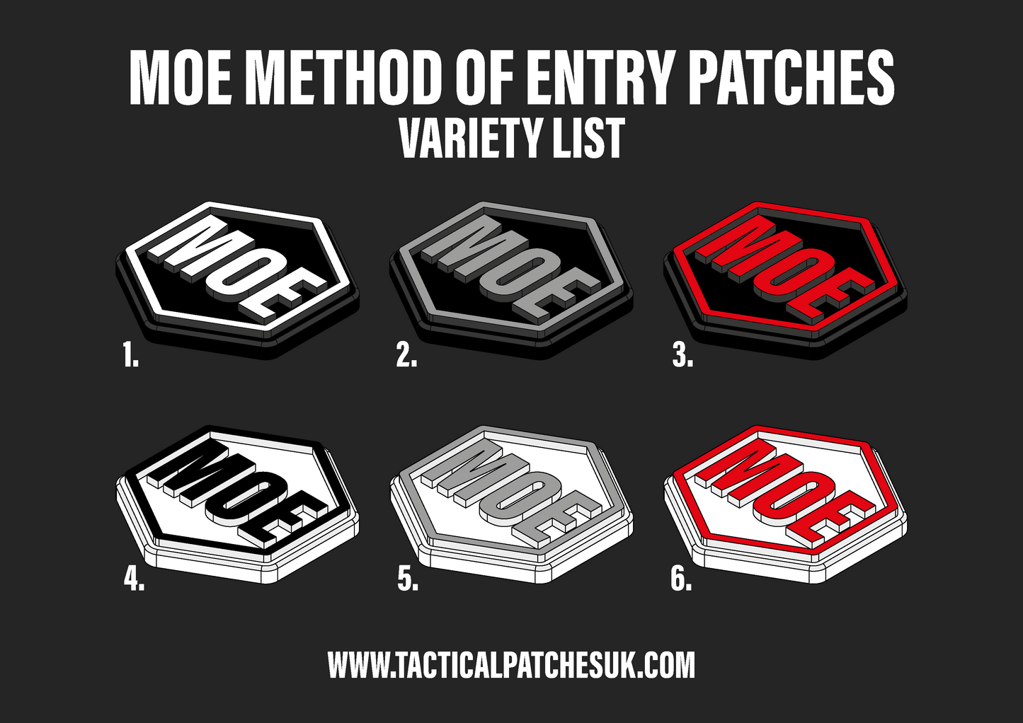 MOE - Method of Entry Hexagon Velcro Patches