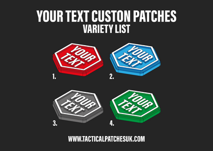 Custom Your Text Hexapatch Velcro Patches