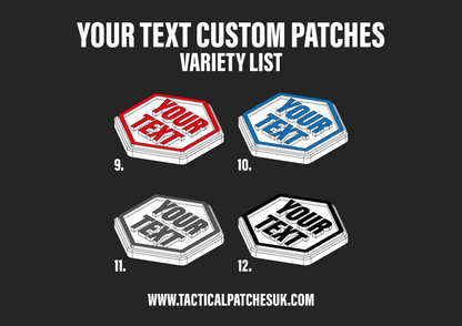 Custom Your Text Hexapatch Velcro Patches