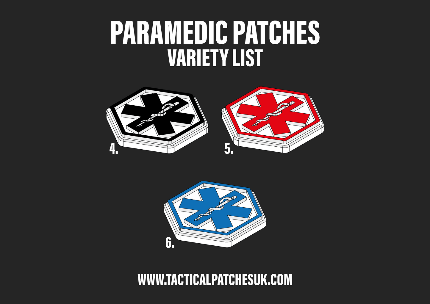Paramedic Hexapatch Velcro Patches