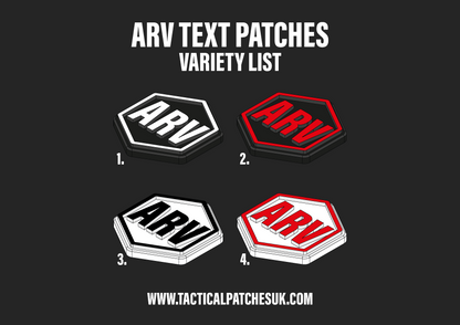 ARV Text Hexapatch Velcro Patches