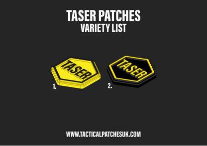Taser Text Hexapatch Velcro Patches